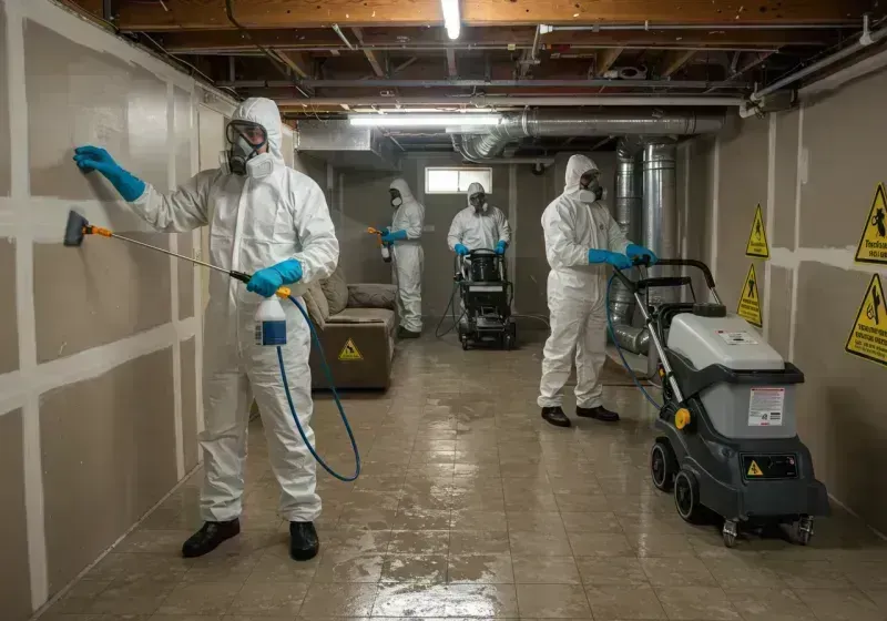 Basement Moisture Removal and Structural Drying process in Licking, MO